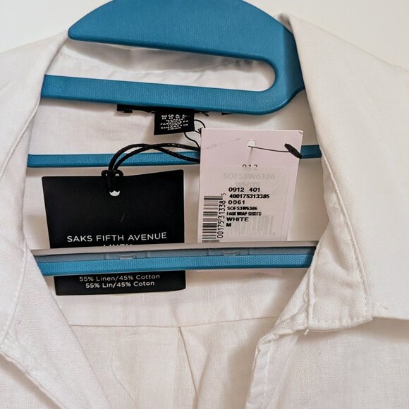 Faux-wrap white breezy dress - US M - Picture 4 of 4